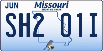 MO license plate SH2O1I