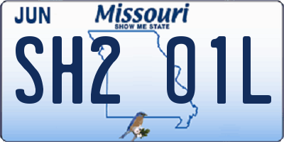 MO license plate SH2O1L
