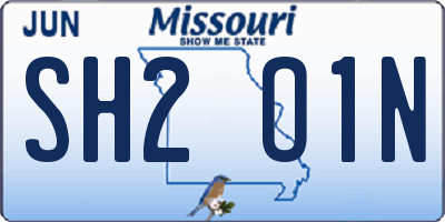 MO license plate SH2O1N
