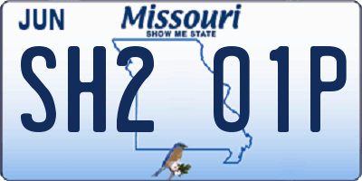 MO license plate SH2O1P