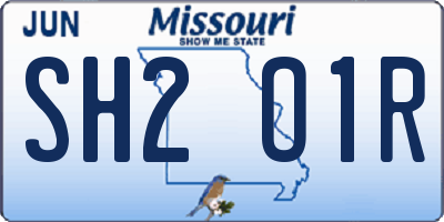 MO license plate SH2O1R
