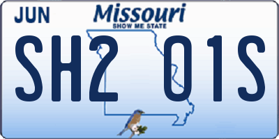 MO license plate SH2O1S