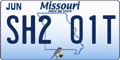 MO license plate SH2O1T