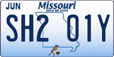 MO license plate SH2O1Y