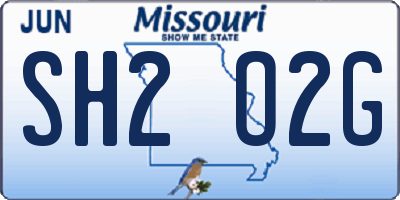 MO license plate SH2O2G