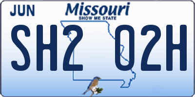 MO license plate SH2O2H