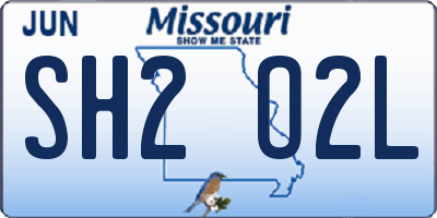 MO license plate SH2O2L