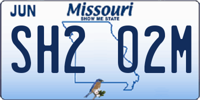 MO license plate SH2O2M
