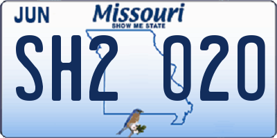 MO license plate SH2O2O