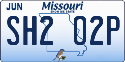 MO license plate SH2O2P