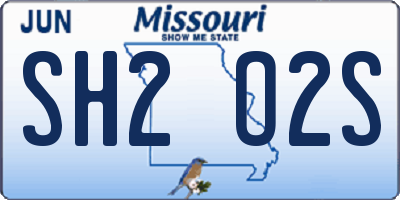 MO license plate SH2O2S
