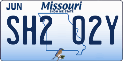 MO license plate SH2O2Y