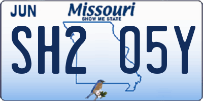 MO license plate SH2O5Y
