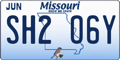 MO license plate SH2O6Y