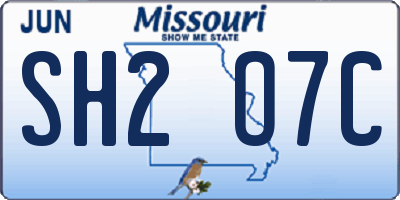 MO license plate SH2O7C