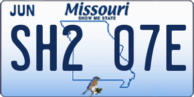 MO license plate SH2O7E