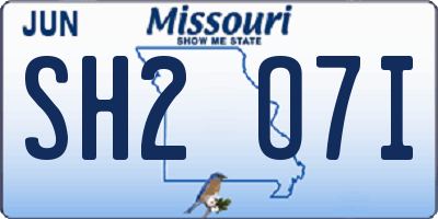 MO license plate SH2O7I