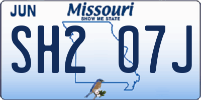 MO license plate SH2O7J