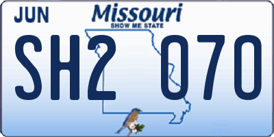 MO license plate SH2O7O