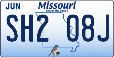MO license plate SH2O8J