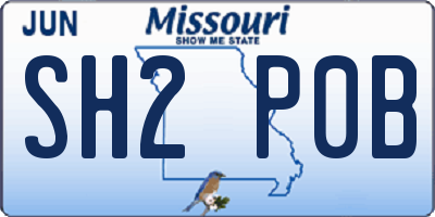 MO license plate SH2P0B