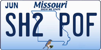 MO license plate SH2P0F