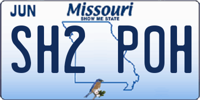 MO license plate SH2P0H