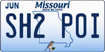 MO license plate SH2P0I