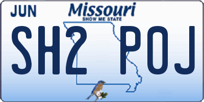 MO license plate SH2P0J