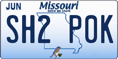 MO license plate SH2P0K