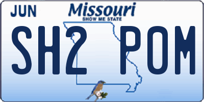MO license plate SH2P0M