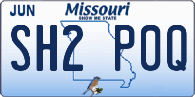 MO license plate SH2P0Q