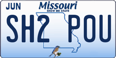 MO license plate SH2P0U