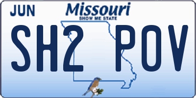 MO license plate SH2P0V
