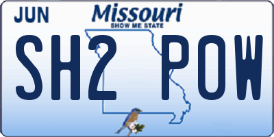 MO license plate SH2P0W