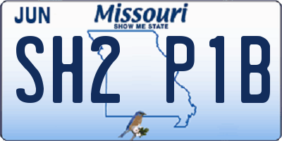 MO license plate SH2P1B
