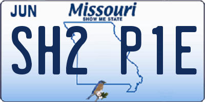 MO license plate SH2P1E