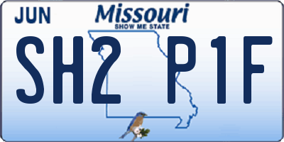 MO license plate SH2P1F