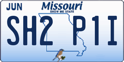 MO license plate SH2P1I