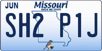 MO license plate SH2P1J