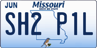 MO license plate SH2P1L