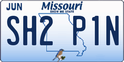 MO license plate SH2P1N