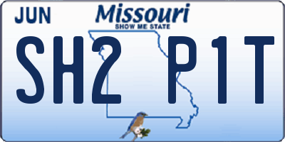 MO license plate SH2P1T