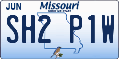 MO license plate SH2P1W