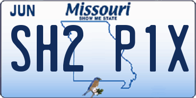 MO license plate SH2P1X