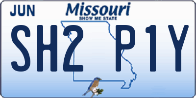 MO license plate SH2P1Y