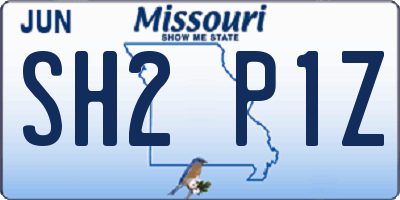 MO license plate SH2P1Z