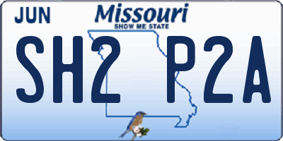 MO license plate SH2P2A