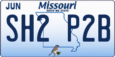 MO license plate SH2P2B
