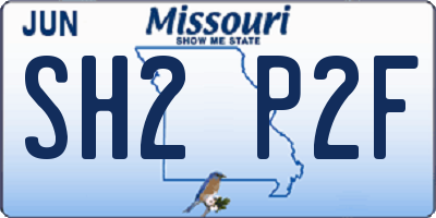 MO license plate SH2P2F